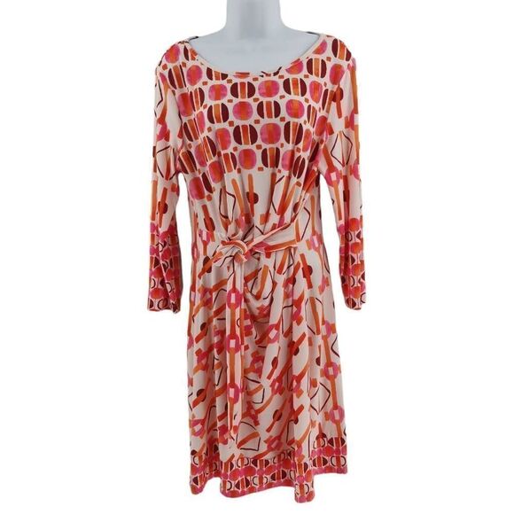 Groovy Patterned Long Sleeved Wrap Dress - Picture 1 of 7